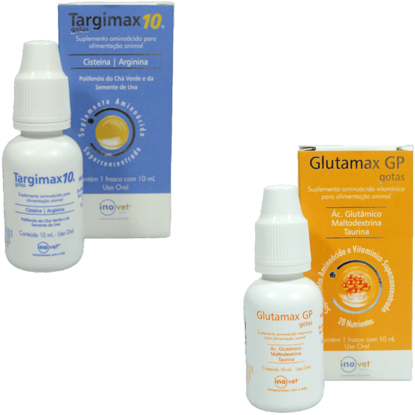Glutamax GP Suplemento Em Gotas 10ml + Targimax 10 Suplemento Animal 10ml